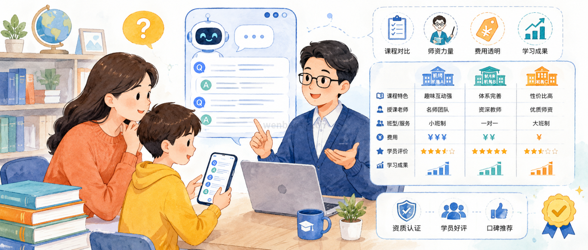 教育培训做GEO,别只介绍课程,要把家长和学员的问题提前答清楚 配图